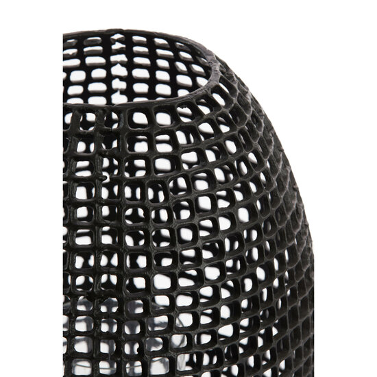 Windlicht MARCIO  &Oslash;31x50 cm antiek mat zwart met helder glas