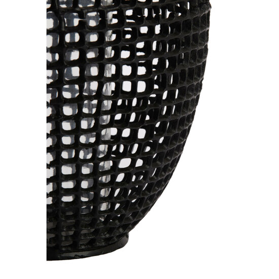 Windlicht MARCIO  &Oslash;31x50 cm antiek mat zwart met helder glas