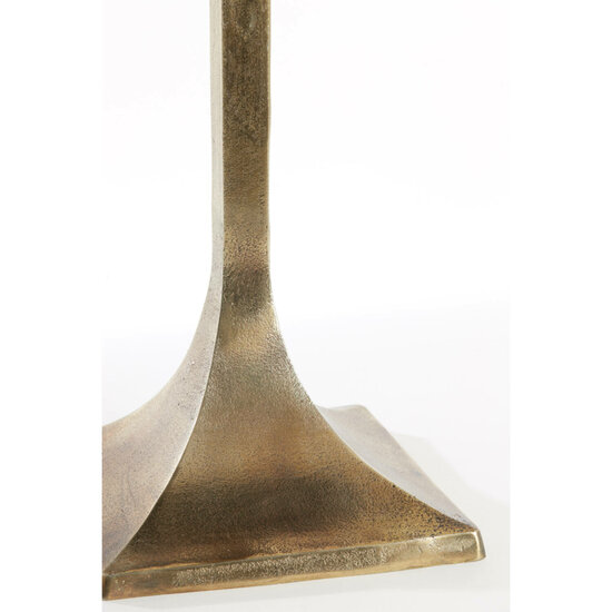 Bijzettafel RICKERD 45x45x53cm wit marmer blad antiek brons voet