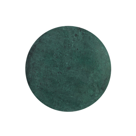 Salontafel RICKERD &Oslash;76x36cm groen marmer blad en antiek bronze voet