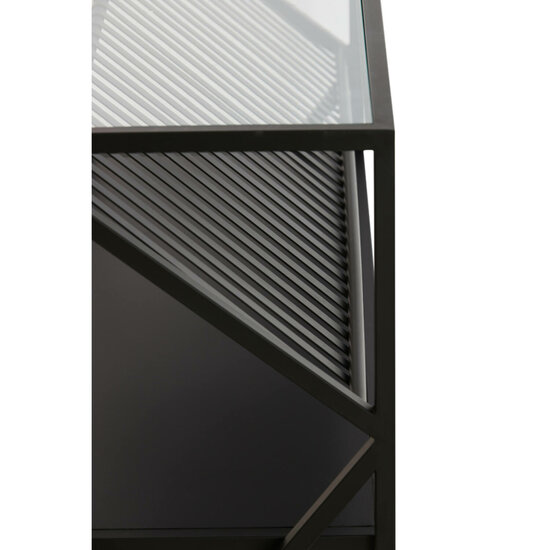 Wandtafel EZRA 120x40x80cm mat zwart en helder glas