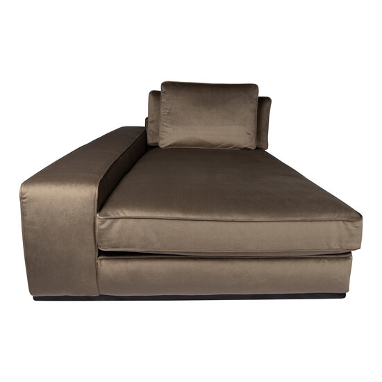 Bank BLOCK taupe sofa chaise met armleuning links element 